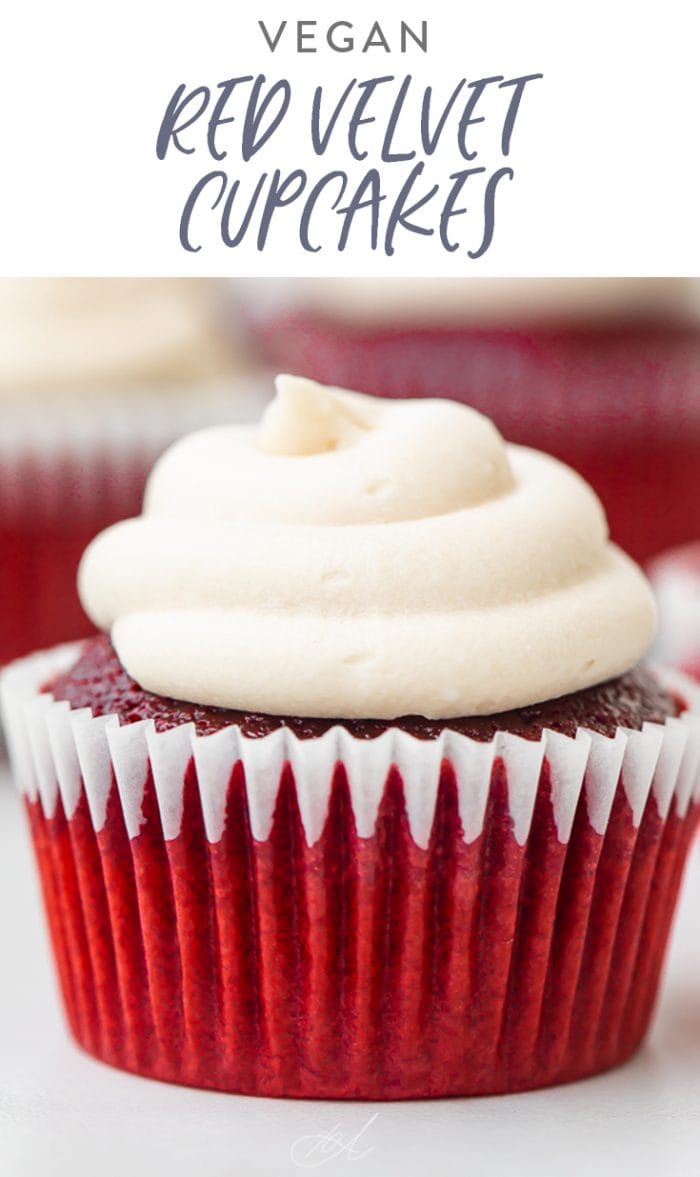 Vegan Red Velvet Cupcakes Pinterest graphic