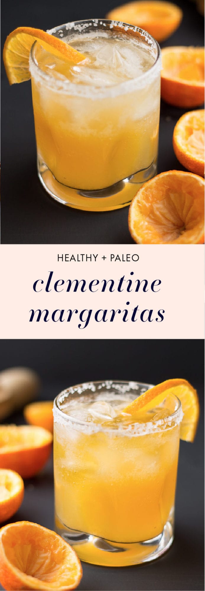 These clementine healthy margaritas are a fantastic way to use up the abundance of citrus. Depending on the sweetness of your clementines, you might not need any sweetener at all - the perfect healthy margaritas recipe for Cinco de Mayo or any fiesta occasion!
