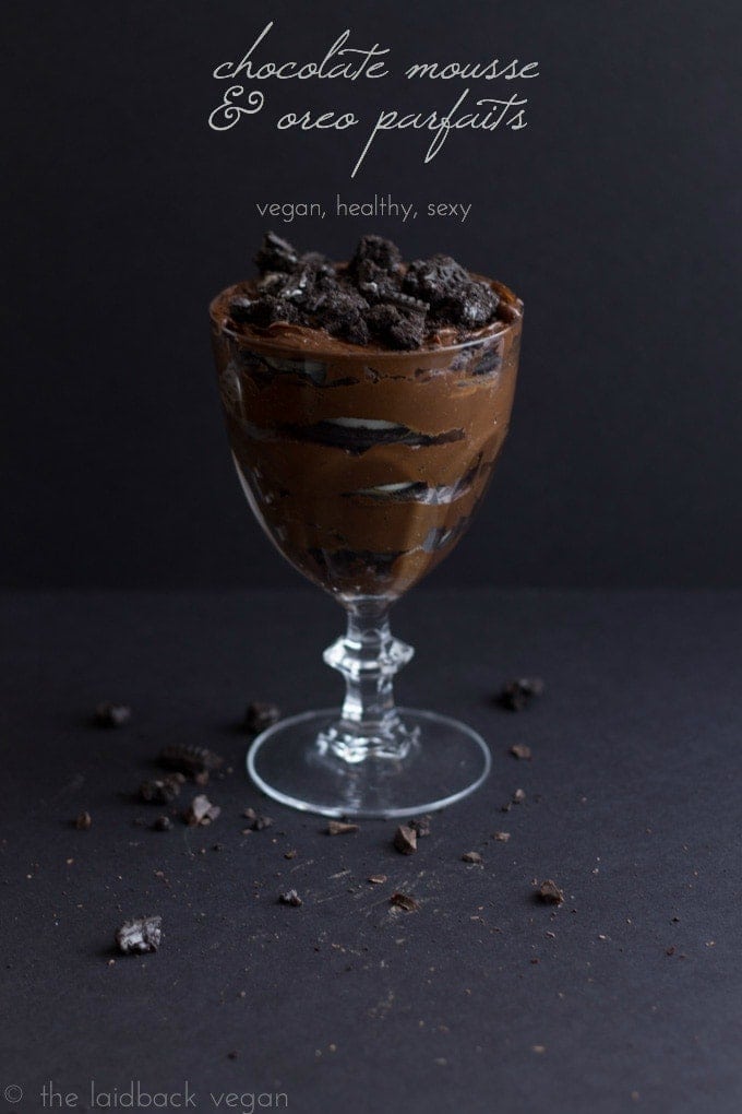 Vegan Chocolate Mousse and Oreo Parfaits // The Laidback Vegan