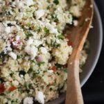 Lazy Girl Couscous Tabbouleh - Light, bright, and so easy to make. Perfect for summer and get togethers! // 40 Aprons