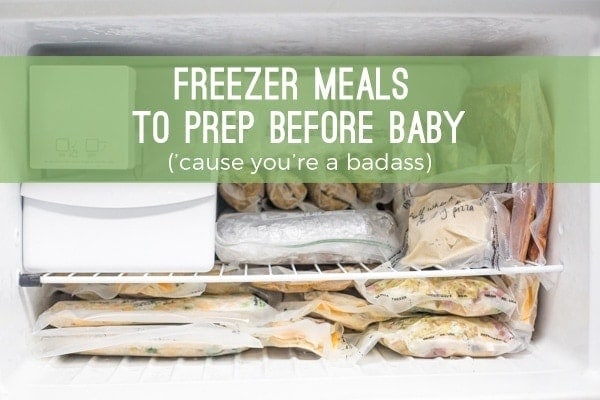Freezer meals to prep before baby - 30 dinners for 2, 14 breakfasts for 1, and 3 dozen lactation cookies for $200. // 40 Aprons