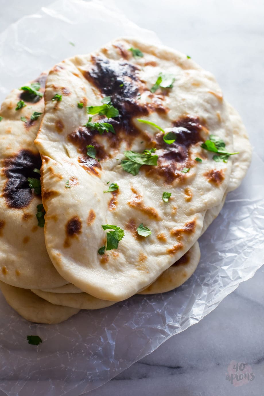 Perfect naan. Chewy, tender, perfect with Indian dishes. // 40 Aprons