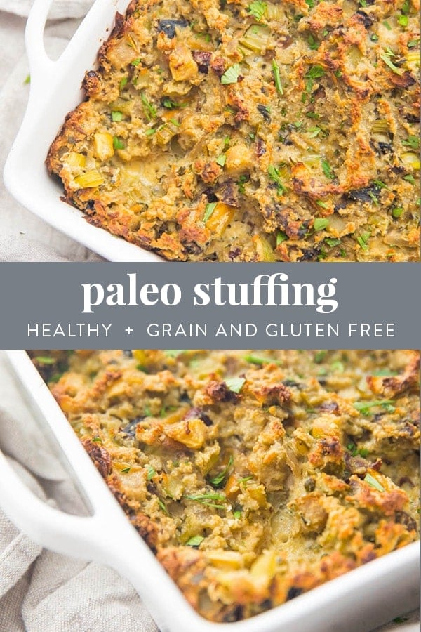 Paleo Stuffing Recipe (Healthy, Gluten Free, Grain Free) Pinterest image
