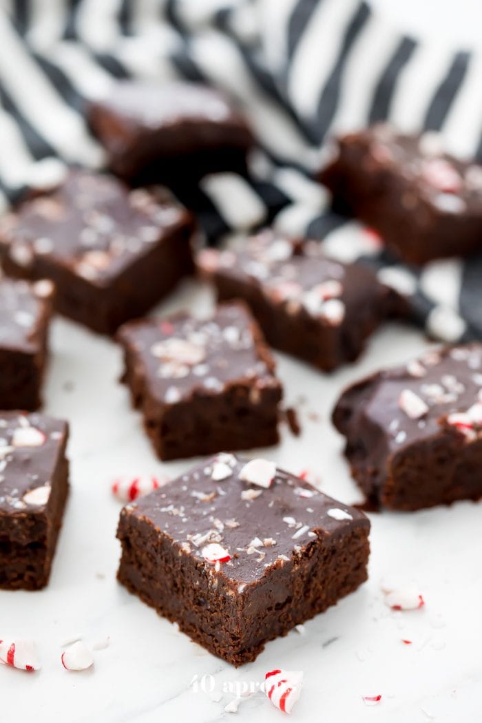 These paleo & vegan peppermint frosted brownies are so rich and delicious, a perfect healthy holiday recipe! Gluten-free, grain-free, dairy-free, and refined-sugar-free, these paleo & vegan peppermint frosted brownies will surprise everyone with just how indulgent they are! Bound to become a new favorite paleo holiday recipe or vegan holiday recipe!