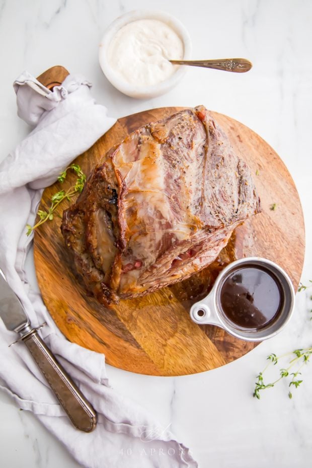 Prime rib served with au jus