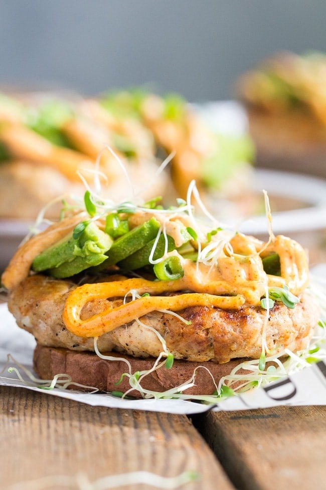 Whole30 chipotle ranch chicken burgers