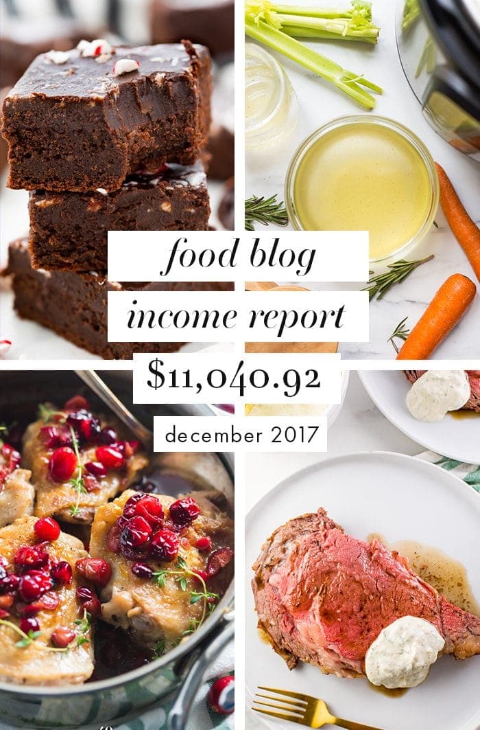 Food blog income report & traffic: December 2017
