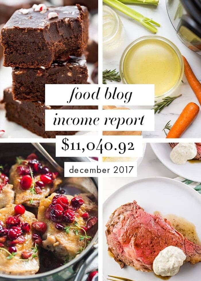 Food blog income report & traffic: December 2017
