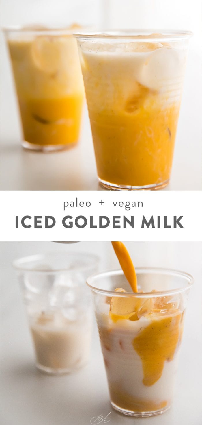 Iced golden milk Pinterest graphic