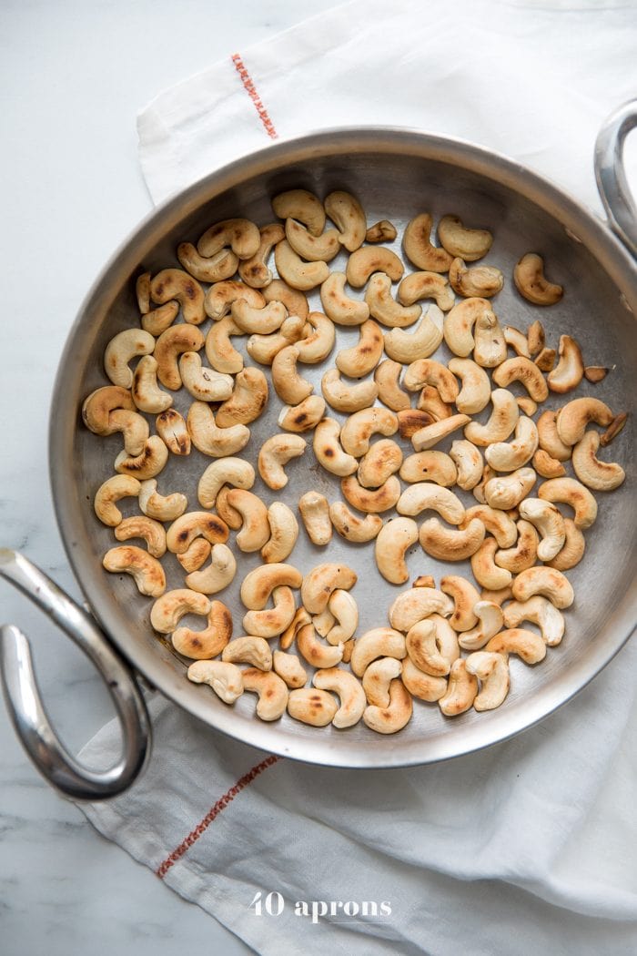Toasted cashews for paleo vegan no bake margarita bars