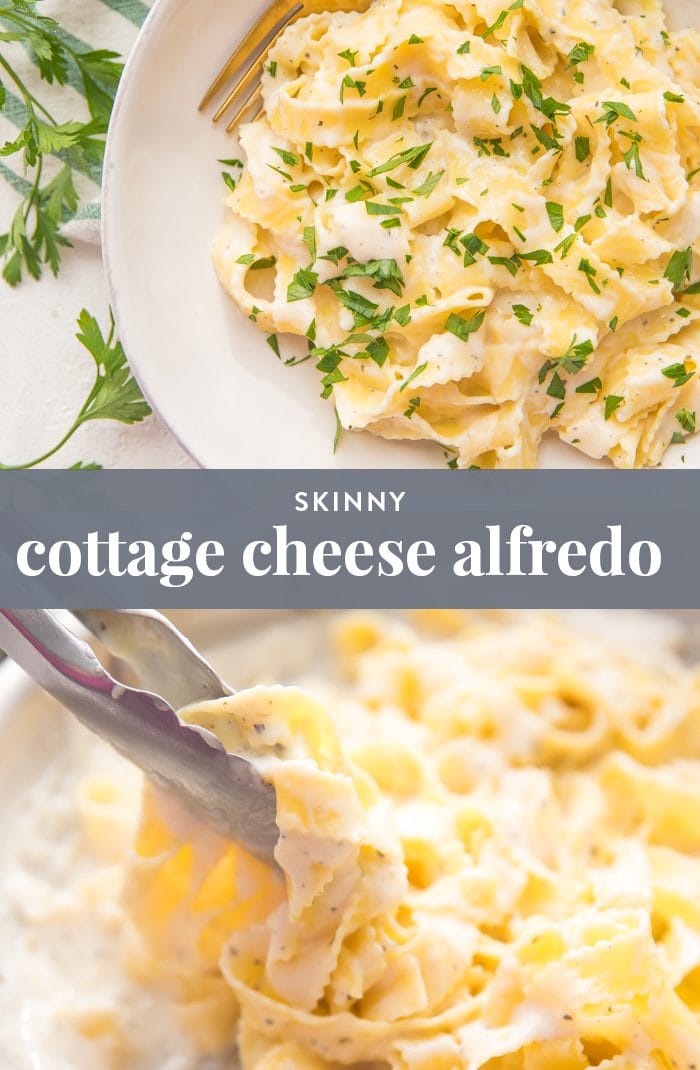 Skinny cottage cheese alfredo Pinterest image