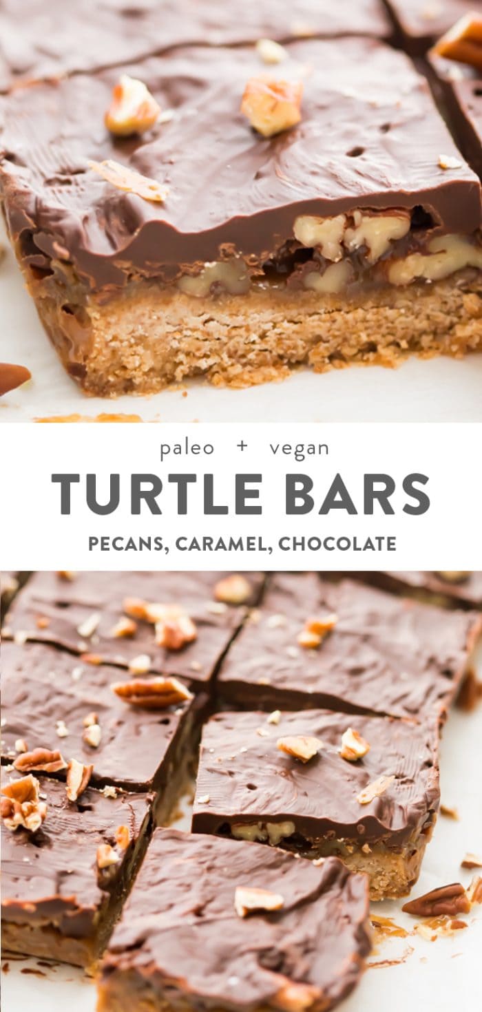 Healthy Turtle Bars (Paleo, Vegan) Pinterest image