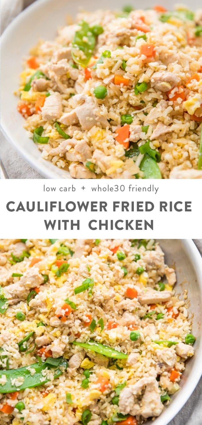 Cauliflower Fried Rice with Chicken (Paleo & Whole30 Friendly) Pinterest image