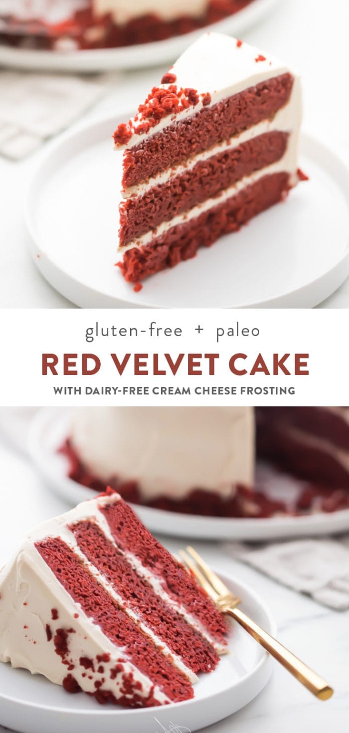 Gluten Free Red Velvet Cake (Paleo, Healthy, Grain Free, Refined Sugar Free) Pinterest image