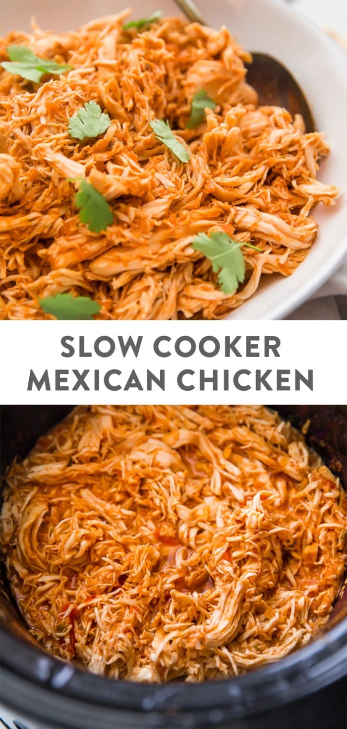 Slow Cooker Mexican Shredded Chicken Pinterest Image