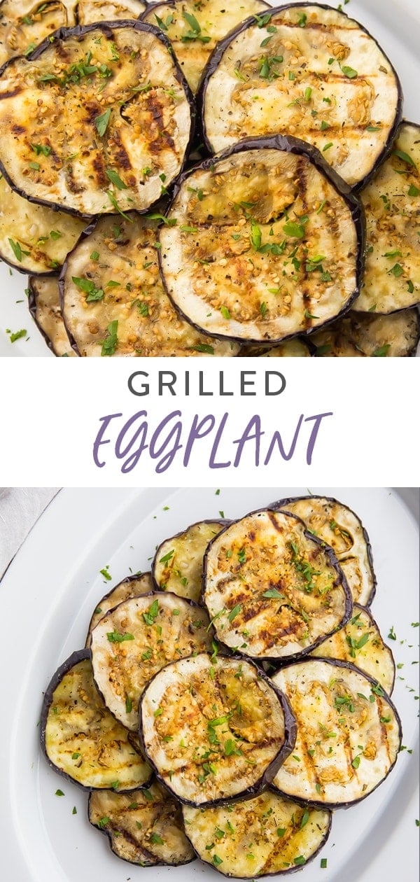Grilled eggplant recipe Pinterest image