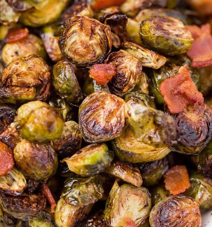 Roasted sprouts with bacon