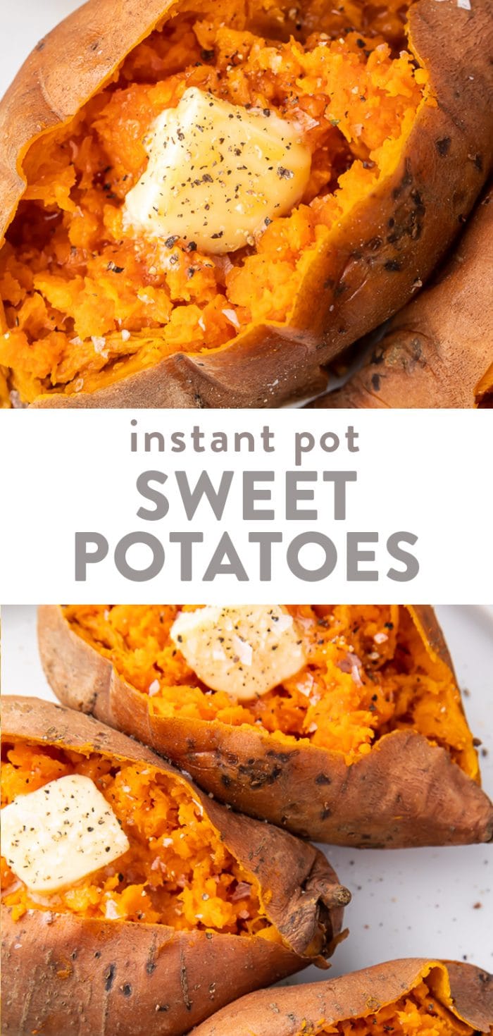 Instant Pot sweet potatoes Pinterest graphic