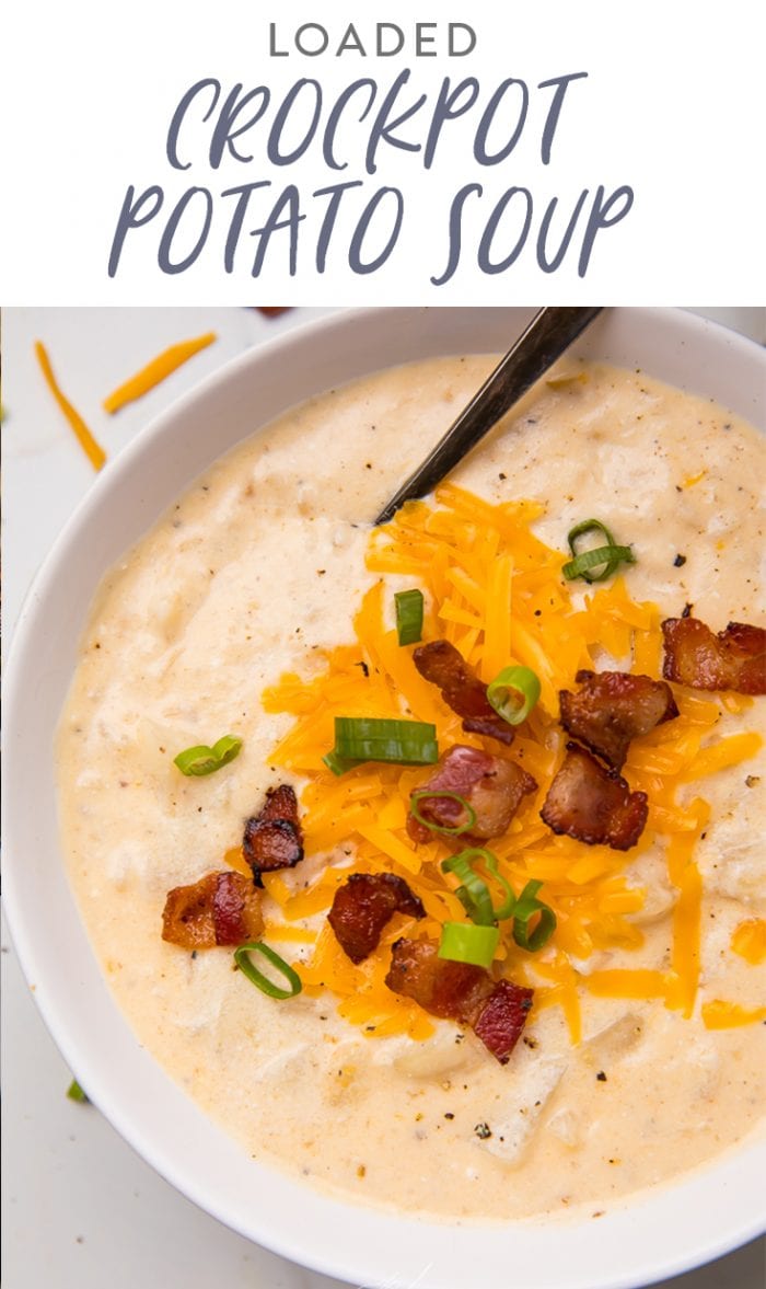 Crockpot potato soup recipe Pinterest graphic