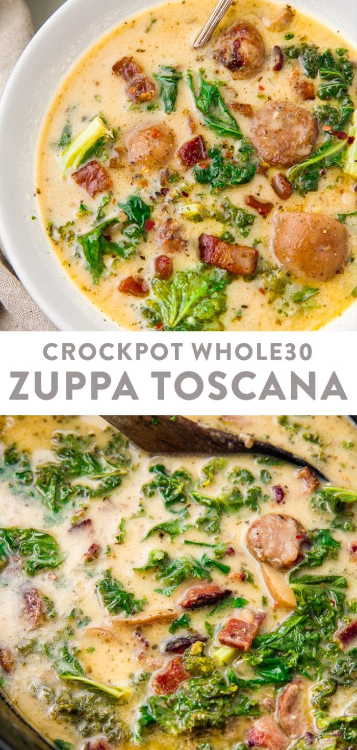 Crockpot Whole30 Zuppa Toscana Pinterest graphic