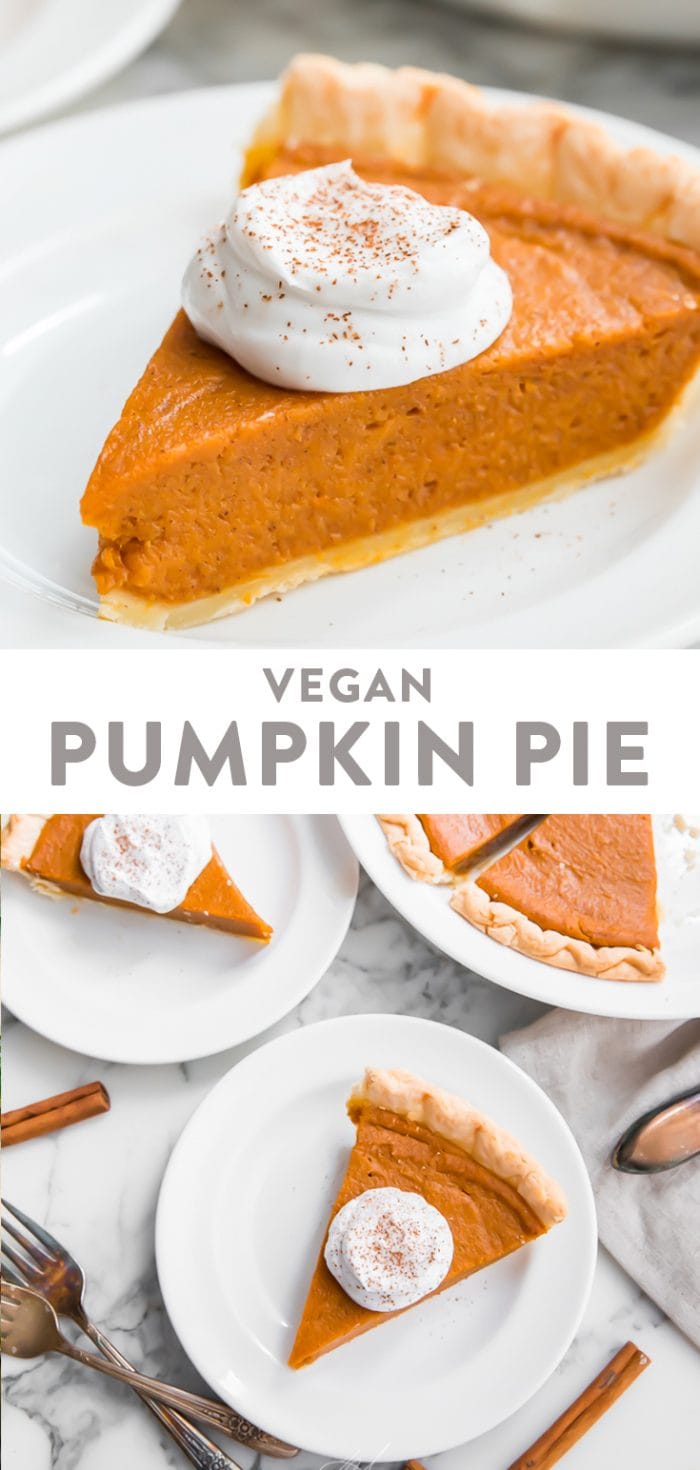 Vegan pumpkin pie Pinterest graphic