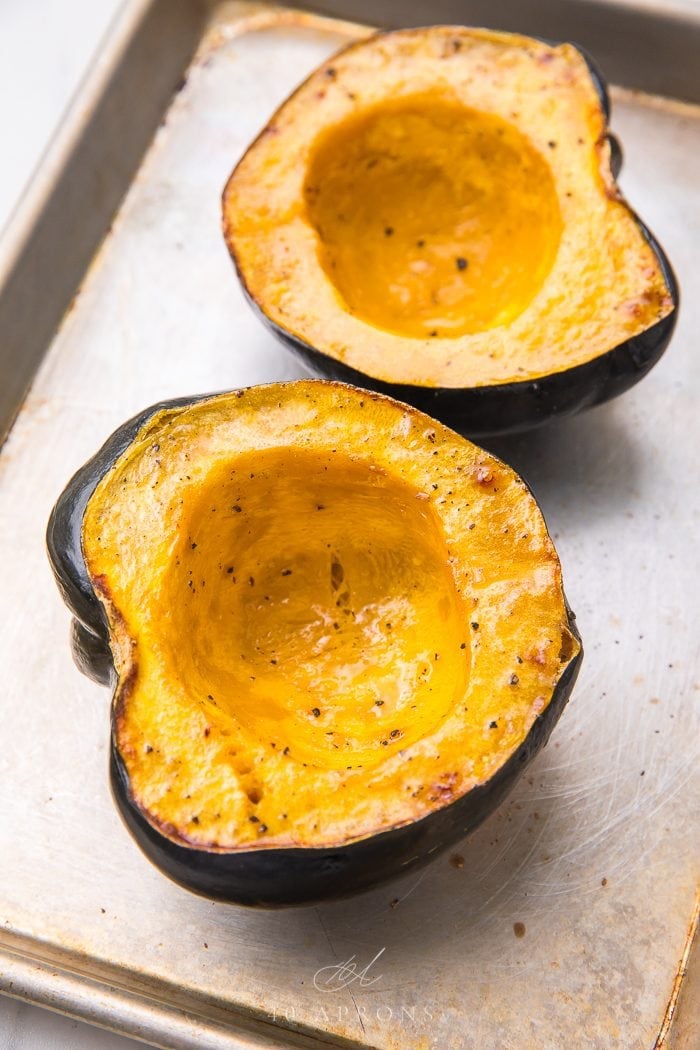 Baked squash ready to eat