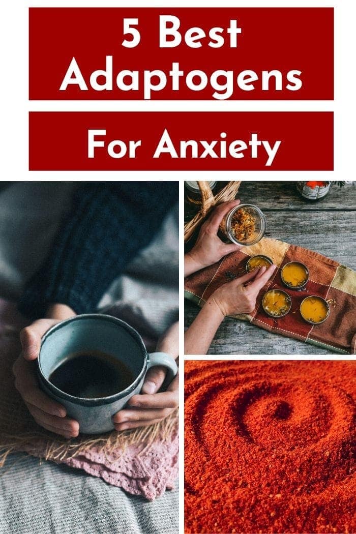 Try these 5 Best Adaptogens for Anxiety along with recommended adaptogenic herb blends to relieve anxiety and help your body cope with acute stress. These 5 non-toxic herbs and plants can take you from living in a constant state of fight or flight to feeling stronger, more stable and more in control of your body and mind. #adaptogens #anxiety #mentalhealth #anxietyrelief #holistichealth