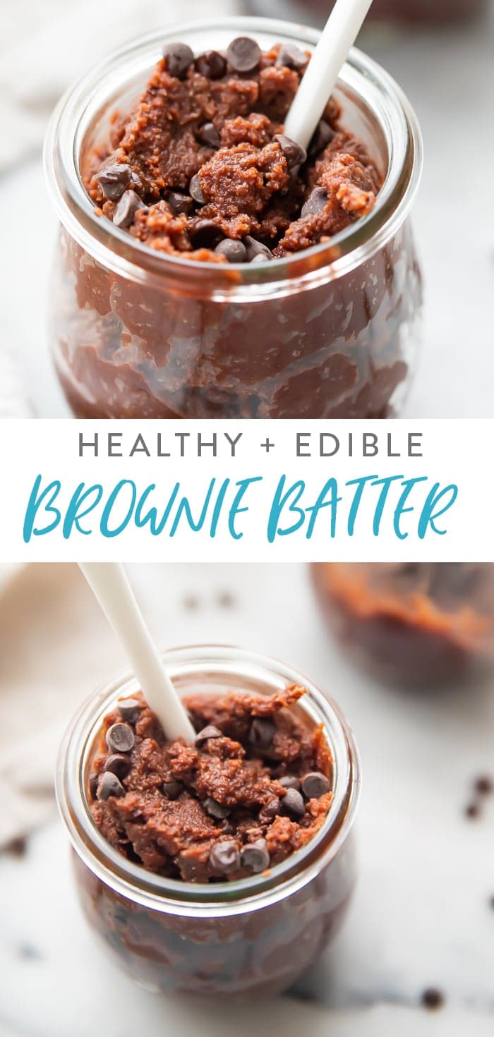 Healthy Edible Brownie Batter Pinterest graphic