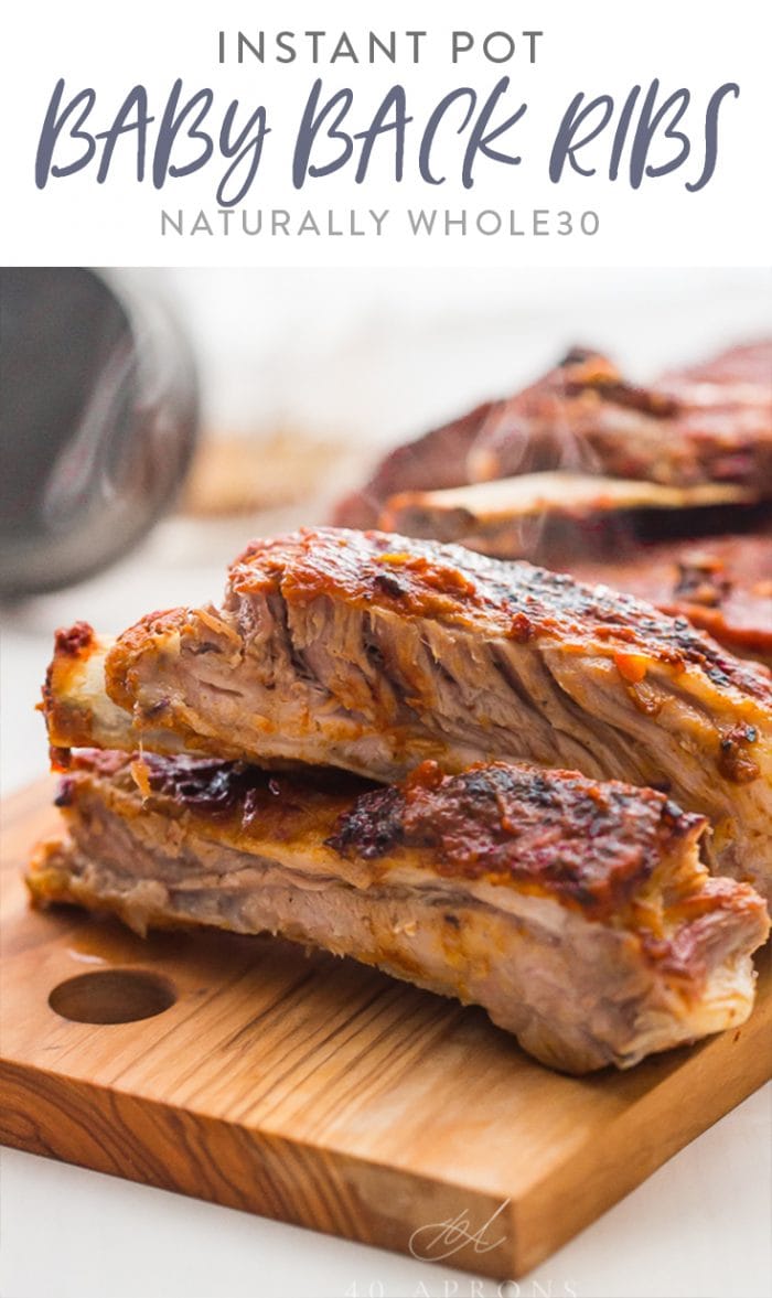 Instant Pot Baby Back Ribs (Whole30) Pinterest graphic