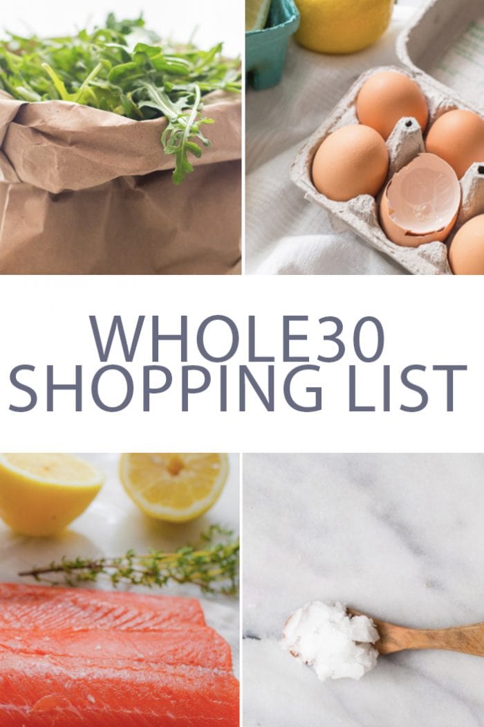 pinterest image for Whole30 shopping list