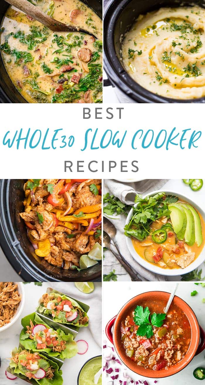 pinterest image of whole30 slow cooker recipes