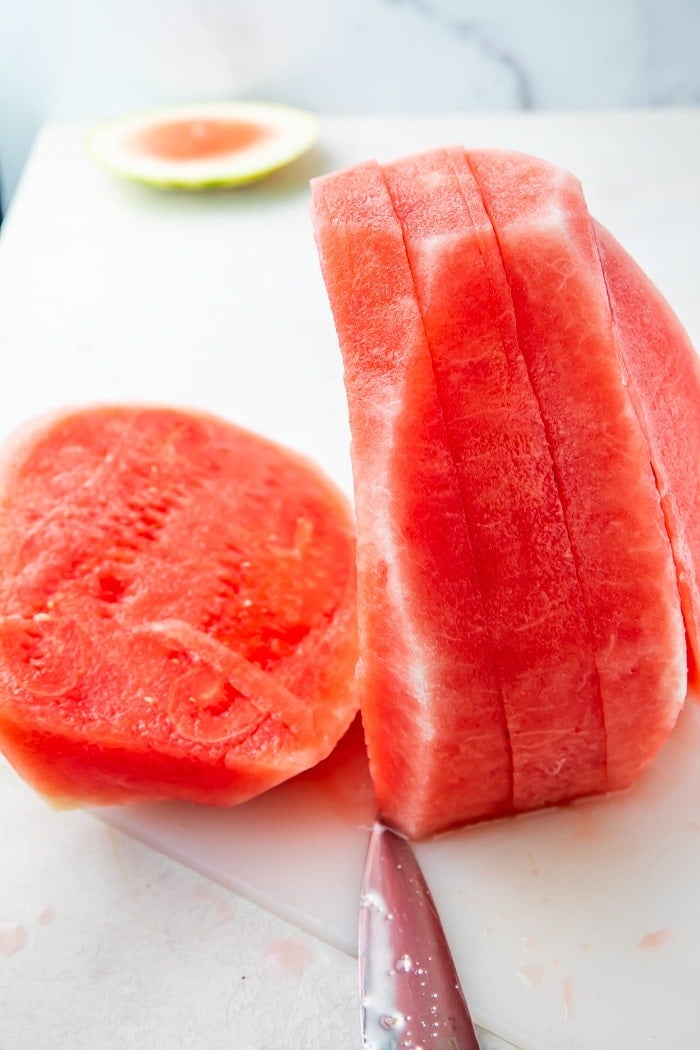 Watermelon cut into one inch slices