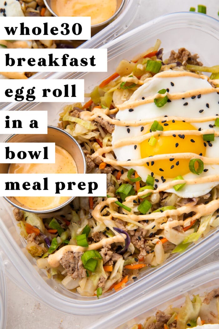 Egg Roll in a Bowl Meal Prep Pinterest Graphic