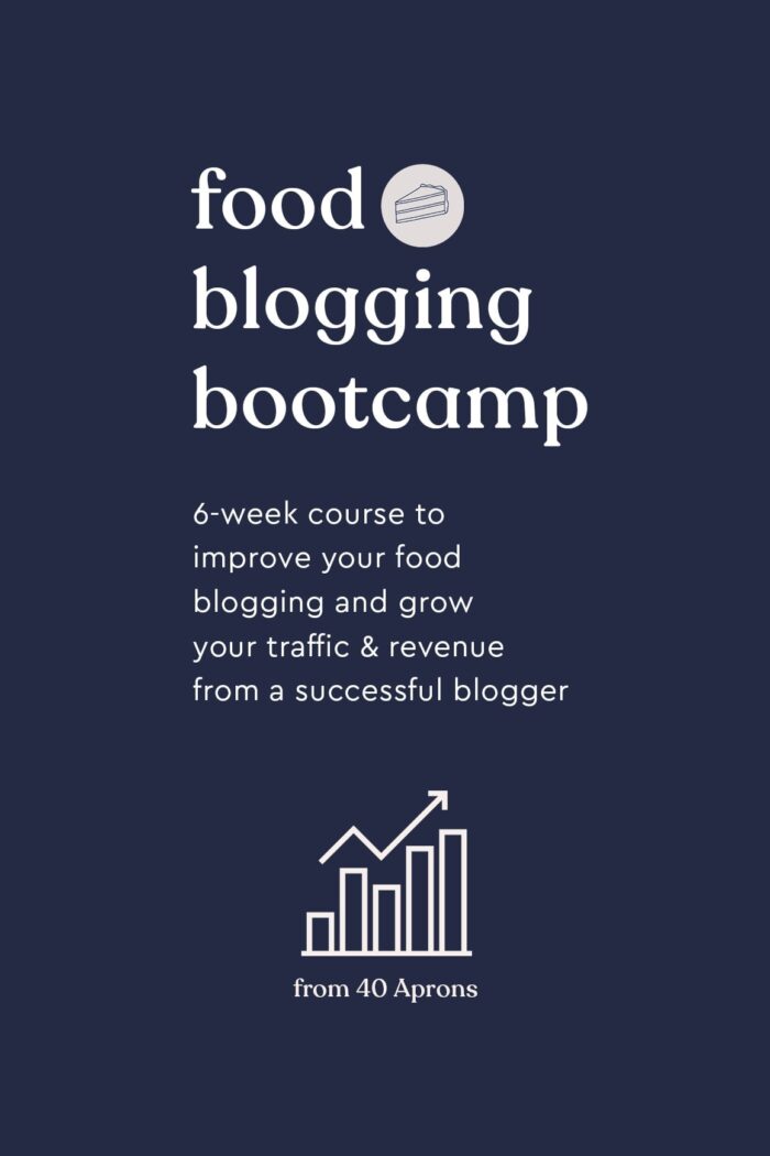 Food blogging bootcamp feature graphic with no images