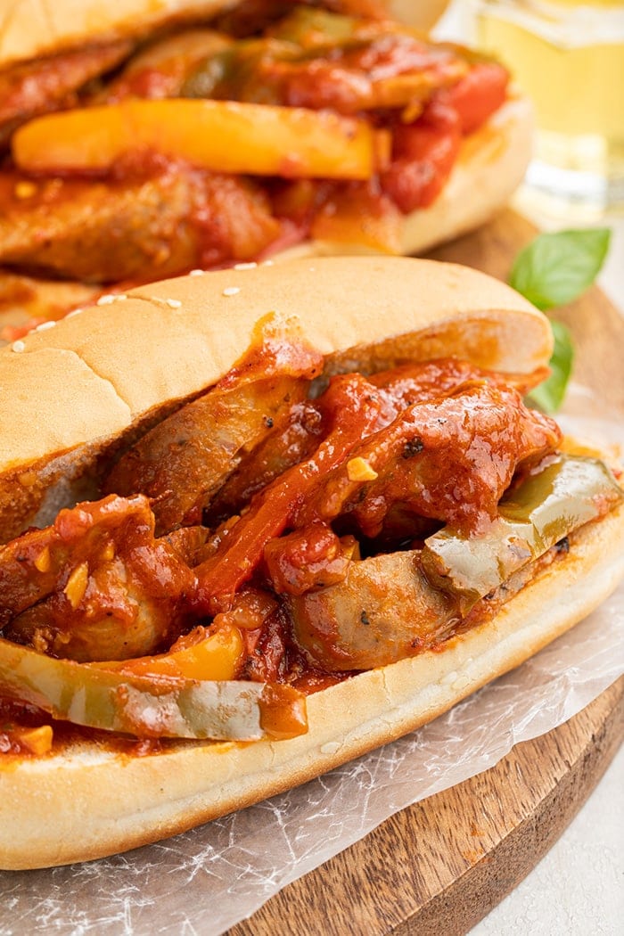 Sausage and pepper sub sandwich