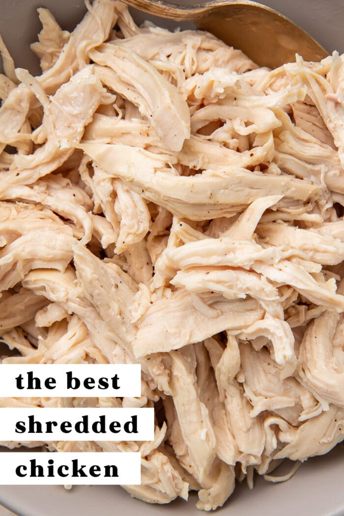Pinterest graphic for shredded chicken