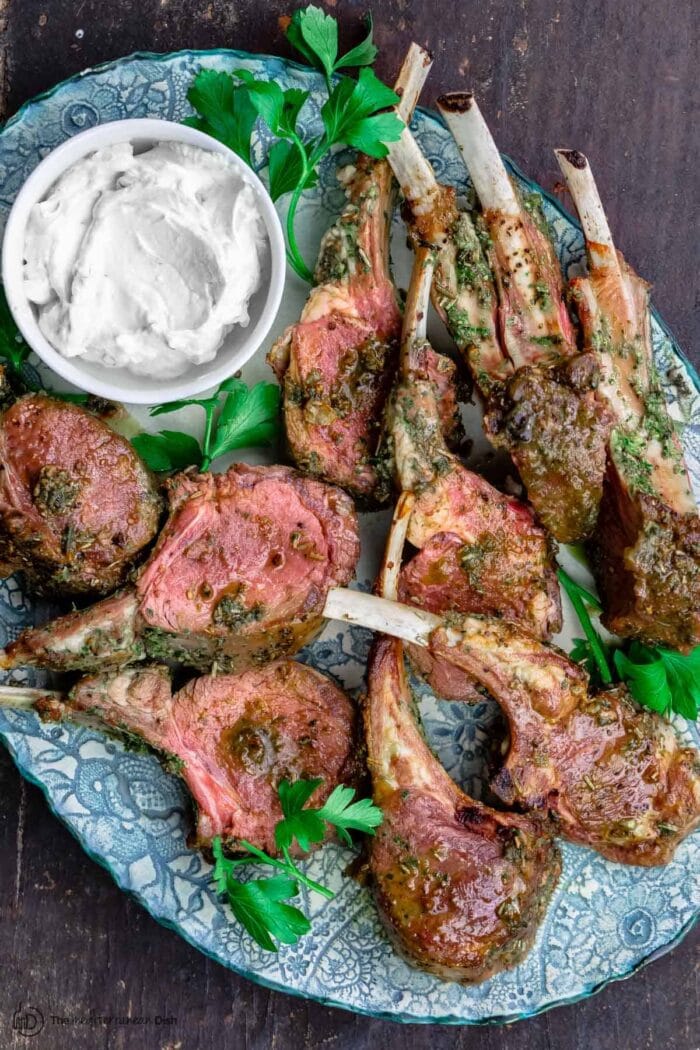 Roast Rack of Lamb Recipe with Garlic and Herb Crust from The Mediterranean Dish
