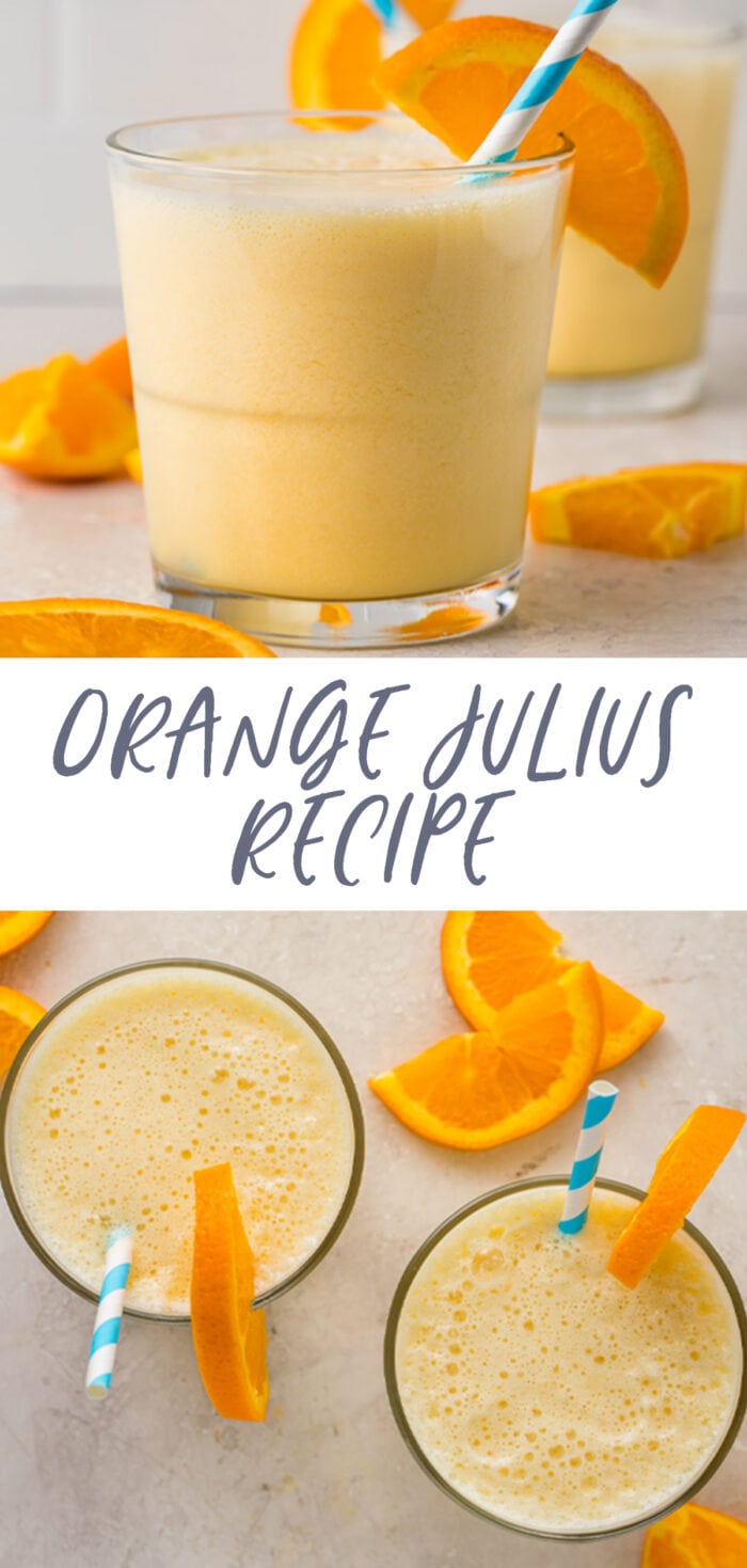 Pinterest graphic for Orange Julius recipe