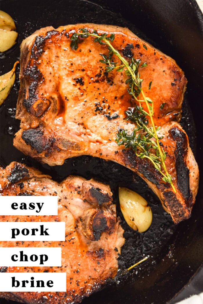 Pin graphic for pork chop brine
