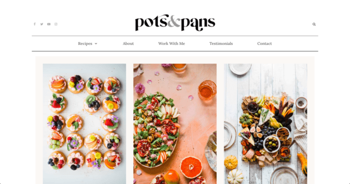 Pots & Pans food blog theme from CakePOP
