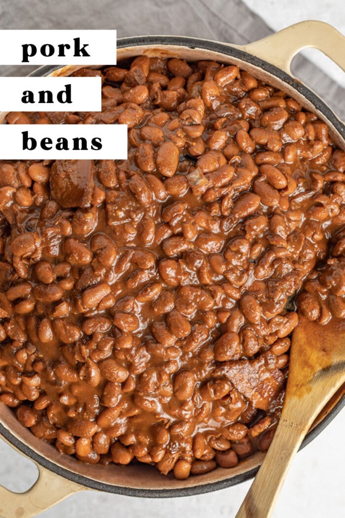 Pin graphic for pork and beans