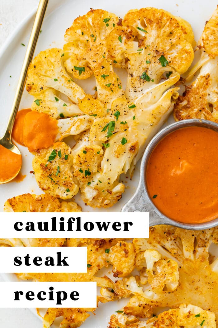 Pin graphic for cauliflower steaks