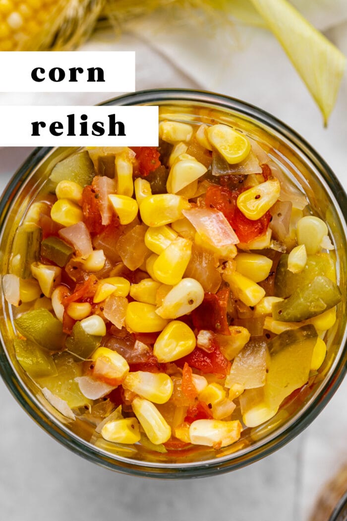 Pin graphic for corn relish