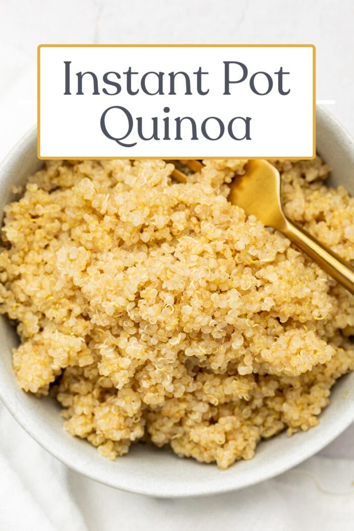 Pin graphic for Instant Pot quinoa