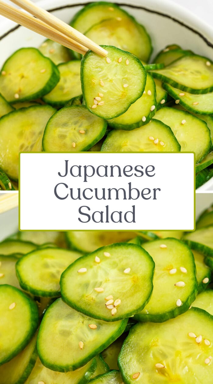 Pin graphic for Japanese cucumber salad