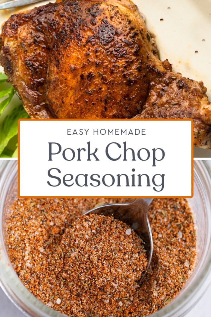 Pin graphic for pork chop seasoning