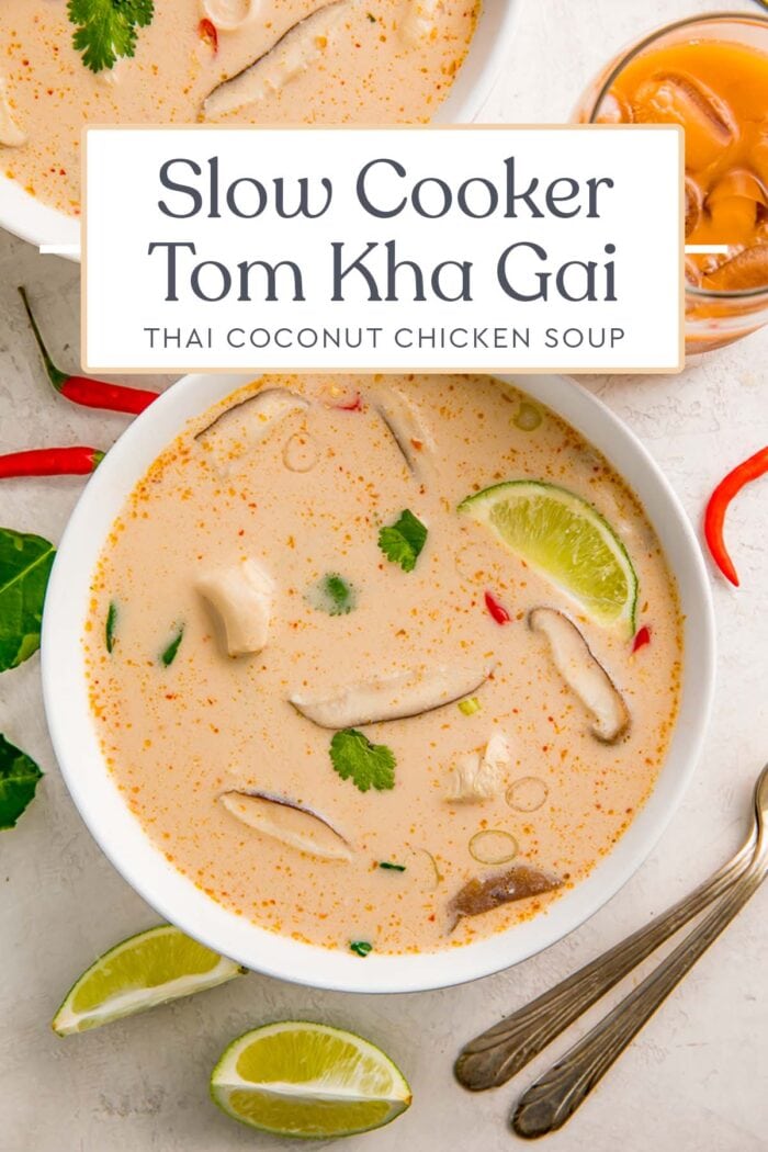 Pin graphic for slow cooker tom kha gai