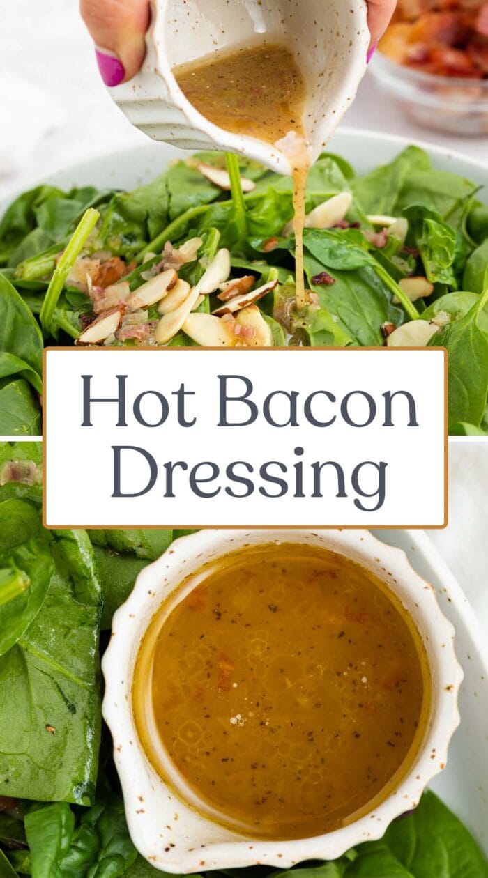 Pin graphic for hot bacon dressing
