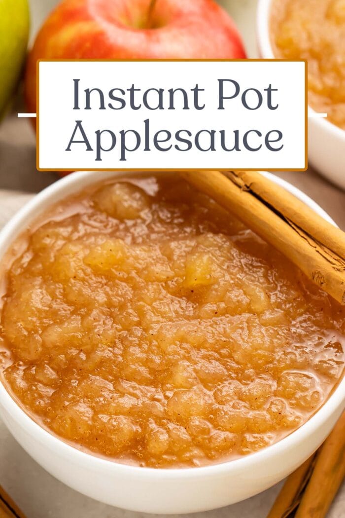 Pin graphic for Instant Pot applesauce
