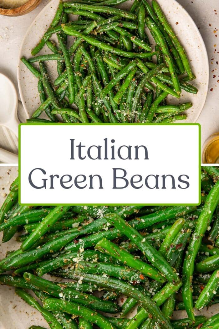 Pin graphic for Italian green beans